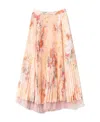 Twinset Floral-print Pleated Midi Skirt In Pink