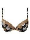 Twinset Floral-print Push-up Bra In Black