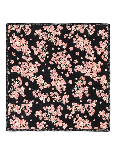 Twinset Floral-print Scarf In Black