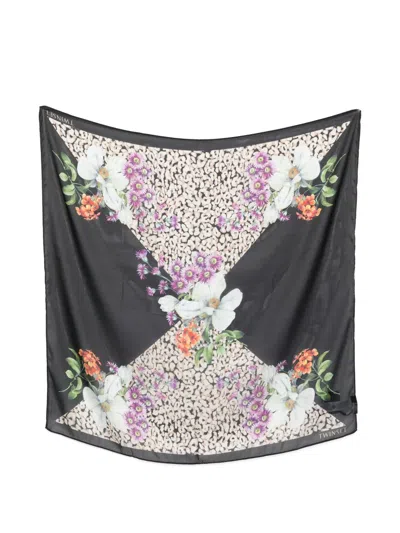 Twinset Floral-print Scarf In Black