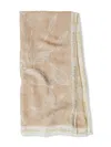 Twinset Floral-print Scarf In Neutrals