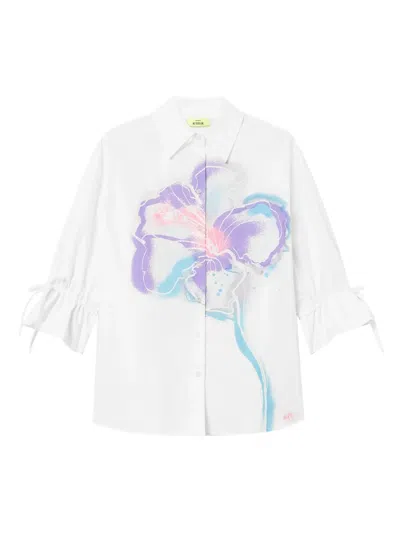 Twinset Floral Print Shirt In White