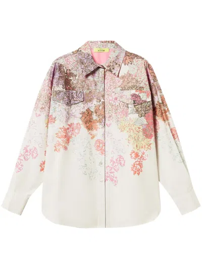 Twinset Floral-print Shirt In White