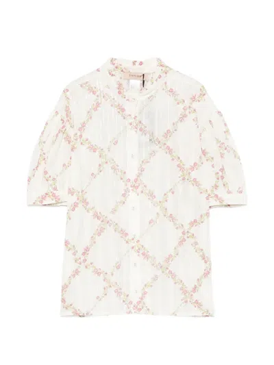 Twinset Floral Print Shirt In White