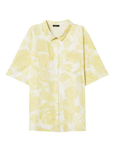 Twinset Floral-print Shirt In Yellow