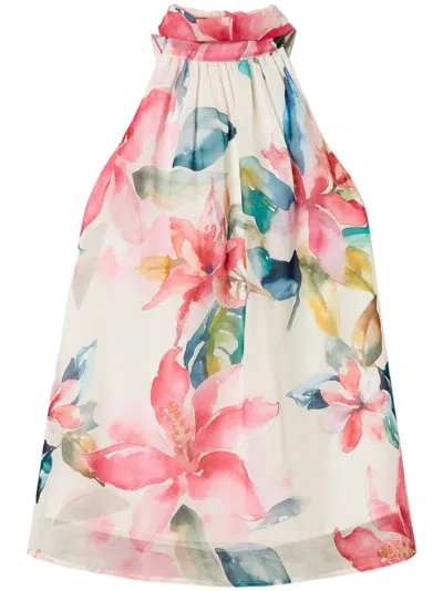 Twinset Floral-print Top In White