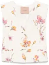 Twinset Vest In Whit With Floral Print In White
