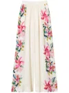 Twinset Floral-print Wide-leg Trousers In White