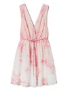 Twinset Floral-print Wrap Mini Dress In Pink