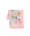 Twinset Pink Scarf With Floral Mix Print In Pink