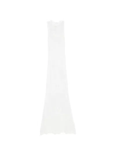 Twinset Floral Sleeveless Maxi Dress In White