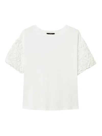 Twinset Floral-sleeves T-shirt In White