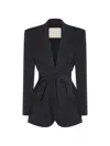 Twinset Tie-waist Patterned Blazer In Black