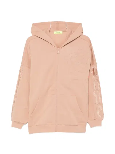 Twinset Floral-embroidered Hoodie In Pink