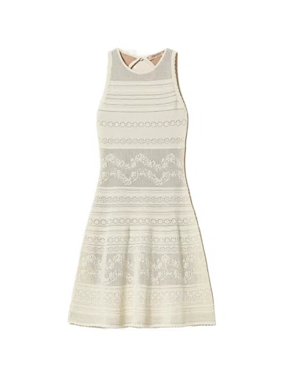 Twinset Floral-motif Sleeveless Dress In Neutral
