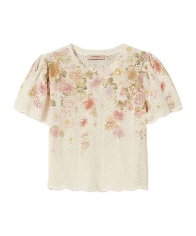 Twinset Floral-pattern Knitted Top In Multi