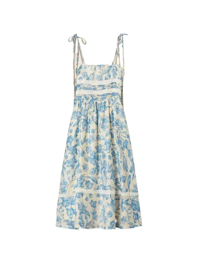 Twinset Floral-pattern Midi Dress In Blue