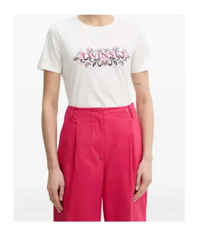 Twinset Floral-patterned T-shirt In White