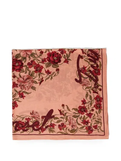 Twinset Floral-print Kefiah In Pink