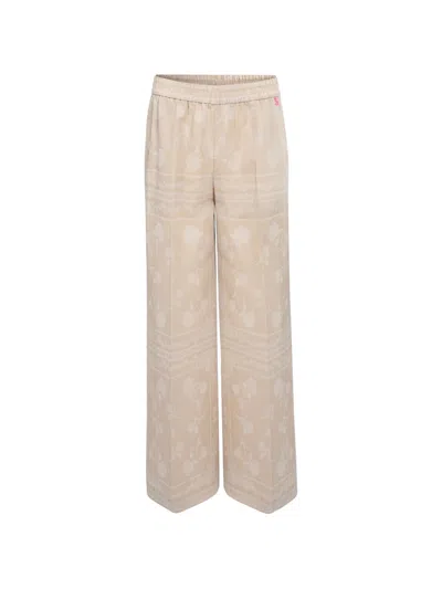 Twinset Floral-print Palazzo Pants In Brown