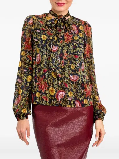 Twinset Floral-print Pussy-bow Blouse In Multi