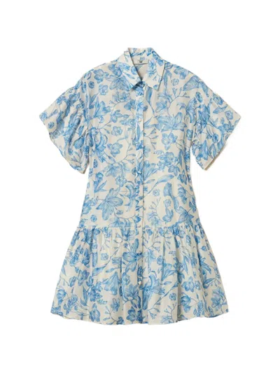 Twinset Floral-print Shirt Dress In Neutral
