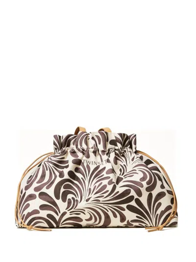 Twinset Floral-print Tote Bag In Brown
