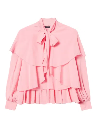 Twinset Flounce-design Blouse In Pink