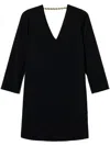 Twinset Flounce Oval T Chain Mini Dress In Black
