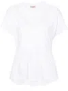 Twinset Lace-panelling Cotton T-shirt In White