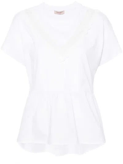 Twinset Flounce T-shirt In White