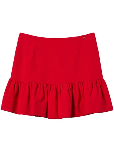 Twinset Flounced Miniskirt In Red