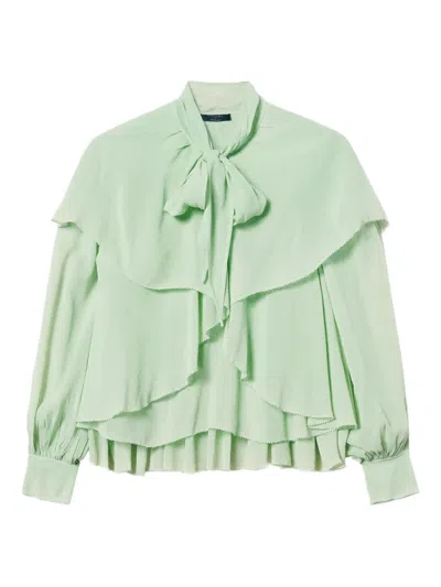 Twinset Flounces Blouse In Green