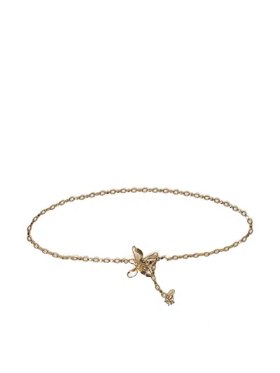 Twinset Flower Chain Belt In Gold