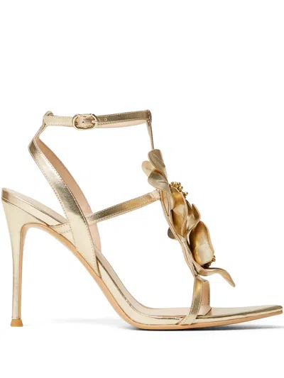 Twinset Flower-detailing Sandals In Platinum
