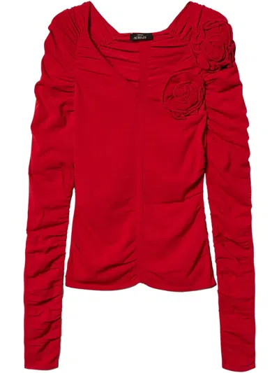 Twinset Flower-detailing Top In Red