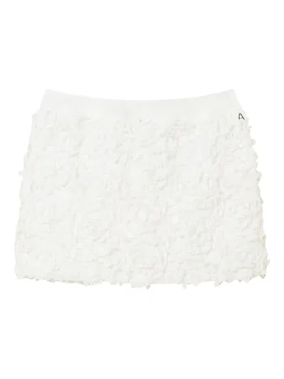 Twinset Flower Mini Skirt In White