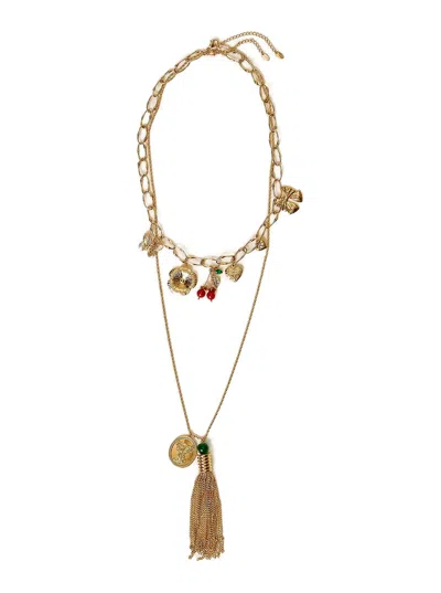 Twinset Flower-charm Brass Necklace In Gold