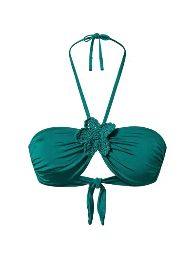 Twinset Flower-detail Bikini Top In Green