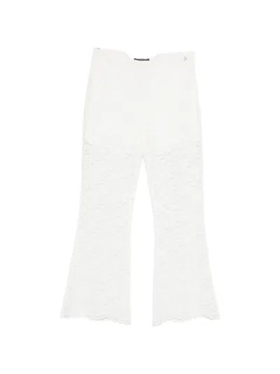 Twinset Flower-lace Trousers In White