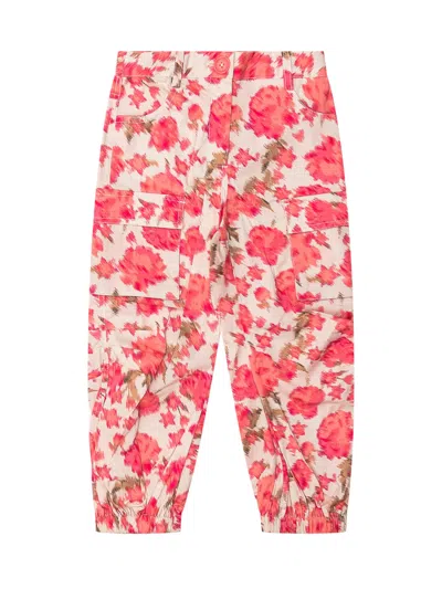 Twinset Kids' Flowers Pants In Fiori Camelie Rose