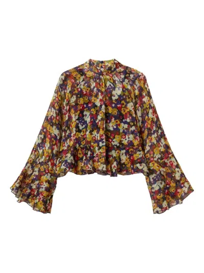 TWINSET FLOWY FLORAL PRINT BLOUSE