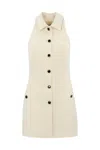 Twinset Fluid Crepe Tunic With Buttons In Pearl