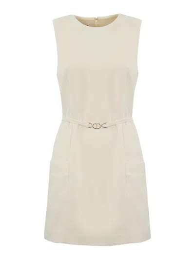 TWINSET FLUID CREPE TUNIC WITH OVAL-T BELT