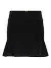 Twinset Folded-top Flared Skirt In Black