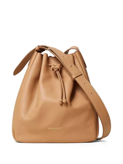 Twinset Forever Bucket Bag In Neutrals