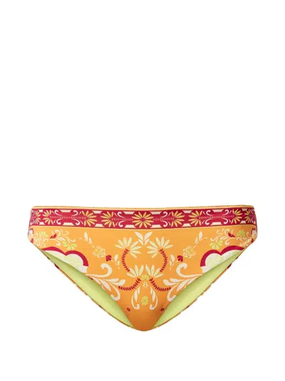 Twinset Foulard-print Bikini Bottom In Orange