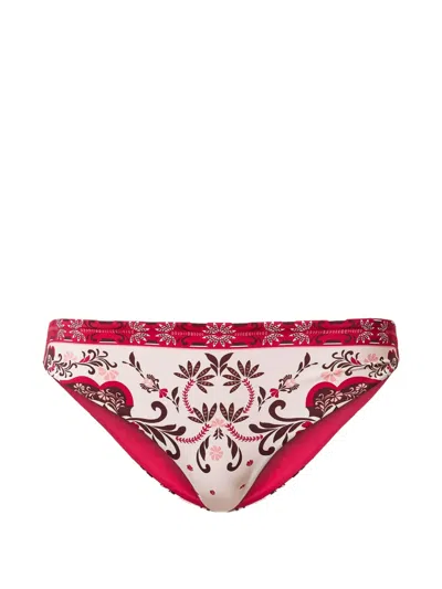 Twinset Foulard-print Bikini Bottom In Pink