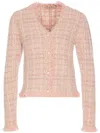 Twinset Jacquard Lurex Knit Jacket In 粉色