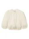 Twinset Fringe-trimmed Jacket In Neutral